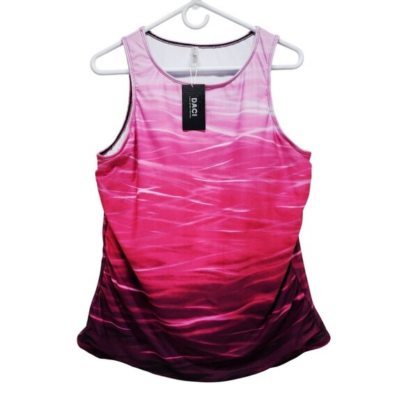 Womens Swimsuit Sleeveless Gradient Pink Tank Top By Daci Size 2XL - Picture 1 of 9